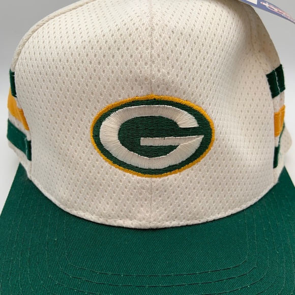 Vintage 90s Team NFL Green Bay Packers G Logo Striped Snapback Hat WITH TAGS! - Picture 3 of 15